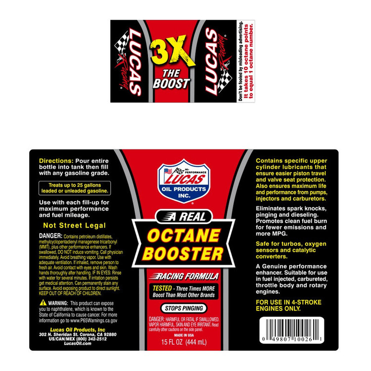 مکمل سوخت لوکاس مدل Octane Booster حجم 444 میلی لیتر